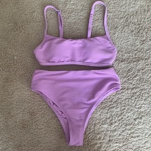 High Waisted Ribbed Bikini (top and bottom)